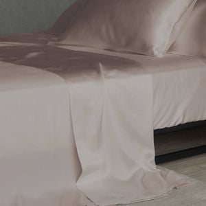 Bedding Co. Flat Sheet 100% Mulberry Silk 20 Momme Blush Super King