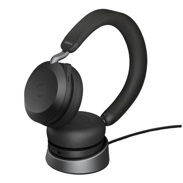 Jabra Evolve2 75 Usb-c Link380a Uc Stereo Stand Black, 8-mic Technology, 36 Hours Battery & Fast Charge, Dual-foam Tech
