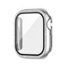 Bling PC Full Cover Watch Case Tempered Screen Protector - For Apple iWatch 44mm (Silver)