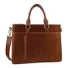 Pierre Cardin Mens Leather Briefcase Business Bag Shoulder 15" Laptop Tote - Tan - Tan | 42 x 7 x 31cm | Leather