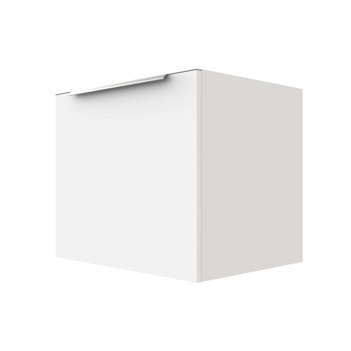 Stein 600 x 450 x 500mm White Select Wall Hung with Silver Integrated Handle Vanity - Cabinet Only