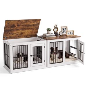 Advwin 2PCS Dog Crate Furniture Heavy Duty Dog Cage Sturdy Dog Kennel TV Stand