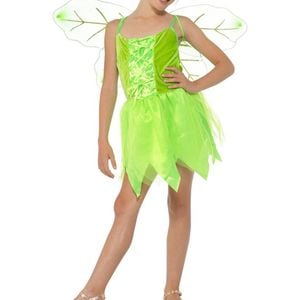 Mischievous Green Woodland Fairy Girls Costume - Medium