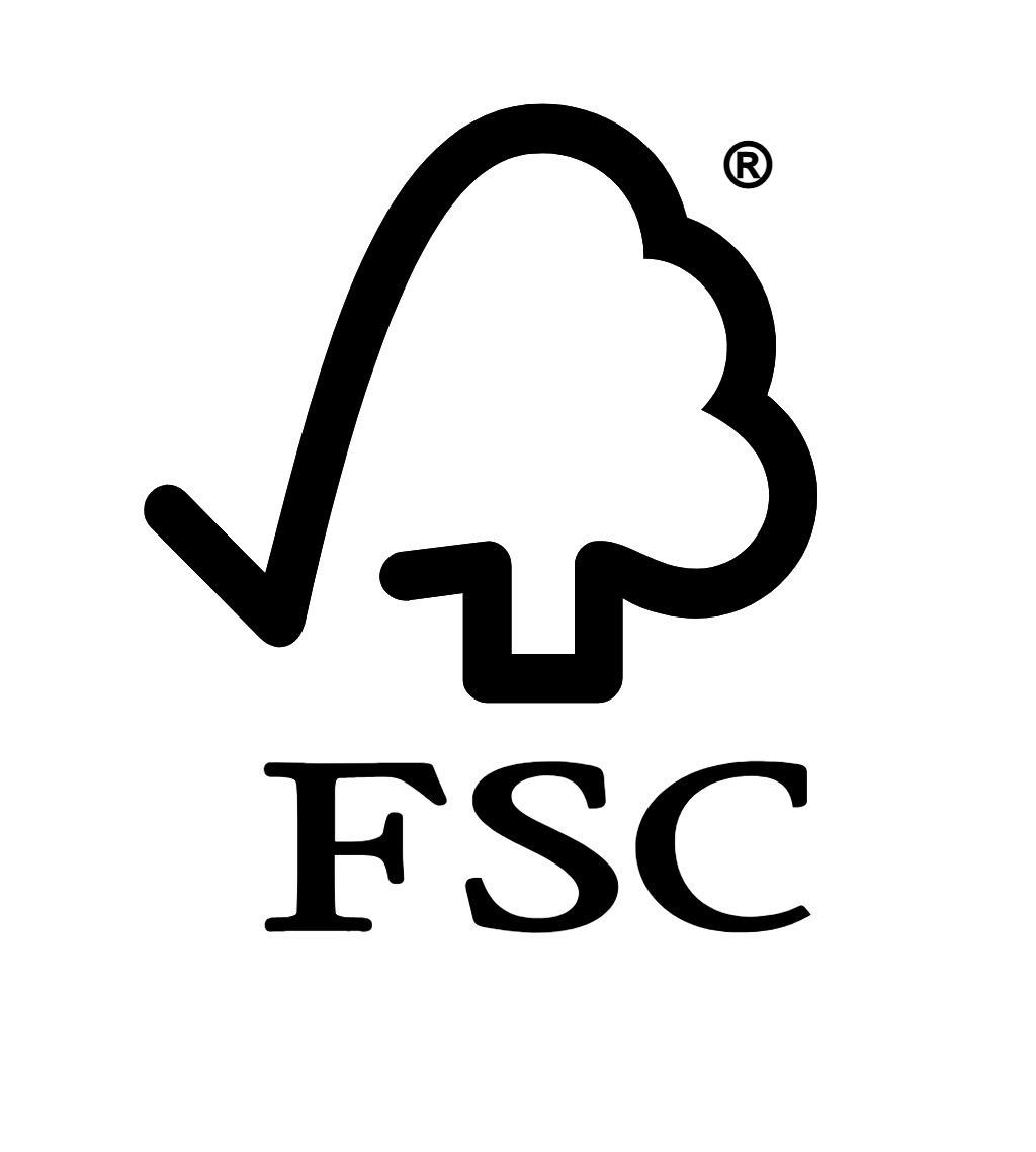 Black FSC copy with a black outline of a tree above it.