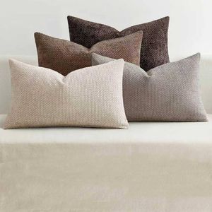 Gioia Casa 4-Pack Chenille Grid Cushion Covers 30cm x 50cm - Ash Brown