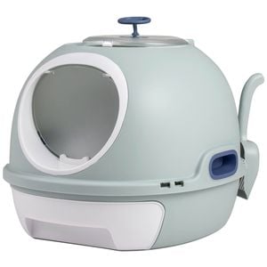 Costway Cat Litter Box Enclosure Enclosed Cat Toilet Blue
