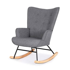 Artiss Rocking Chair Armchair Nursing Boucle Fabric Grey