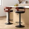Homfurn 2x Bar Stools – Gas Lift Adjustable Height, Faux Leather, Modern Kitchen Dining Set