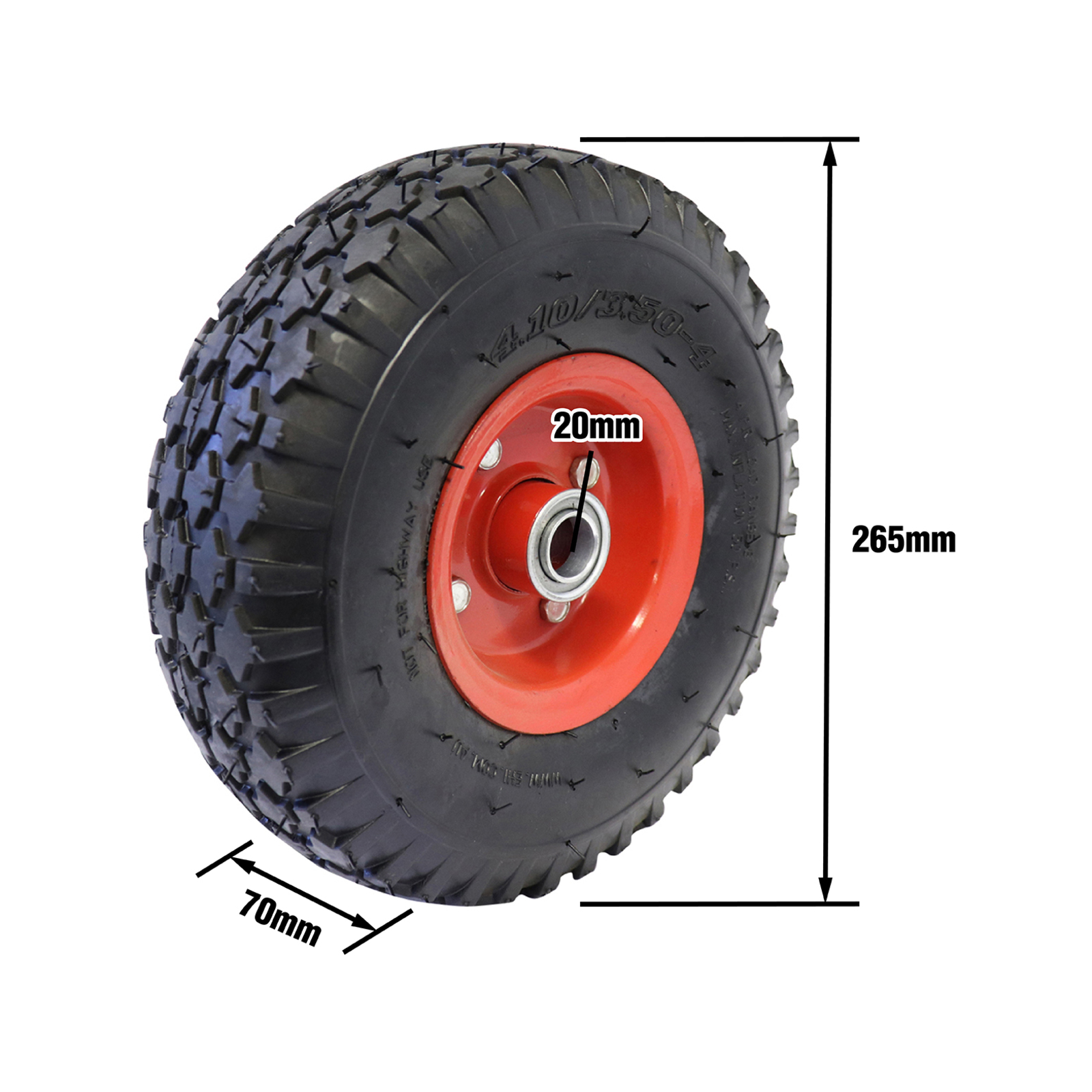 Easyroll 265mm 3.50 x 4 Puncture Proof Pneumatic Wheel Bunnings Australia
