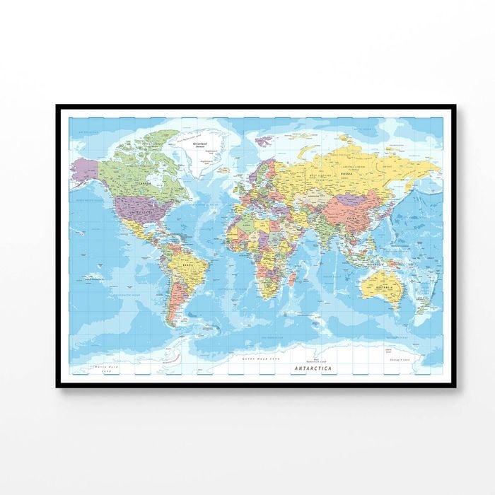World Map   Print 100% Australian Made 120 x 90cm   (Poster)
