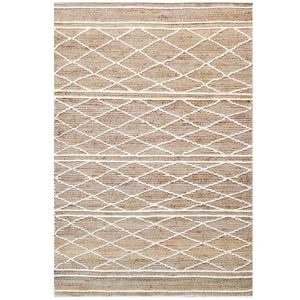 Designer Natural Jute Rug-Andes 1122-Natural/Ivory-110x160cm