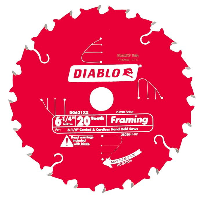 Diablo 160mm 20 Teeth Framing Cordless Circular Saw Blade