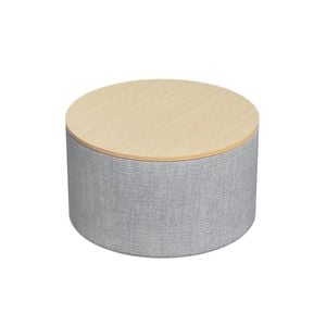 Artiss Storage Ottoman 60cm Linen Round Grey