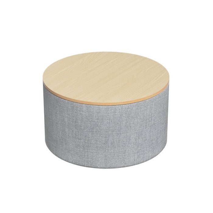 Artiss Storage Ottoman 60cm Linen Round Grey