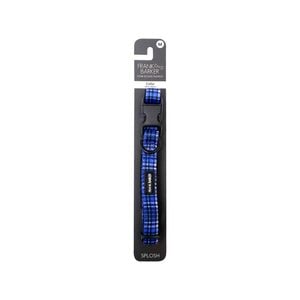 Frank Barker 33-55cm Plaid Pet Dog Collar Medium - Blue
