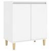 vidaXL Sideboard with Hardwood Legs White Composite Wood Home Organiser