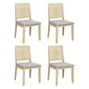 Levede 4Pcs Rattan Back dining Chairs