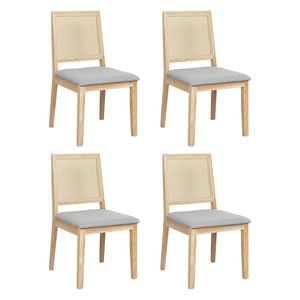 Levede 4Pcs Rattan Back dining Chairs