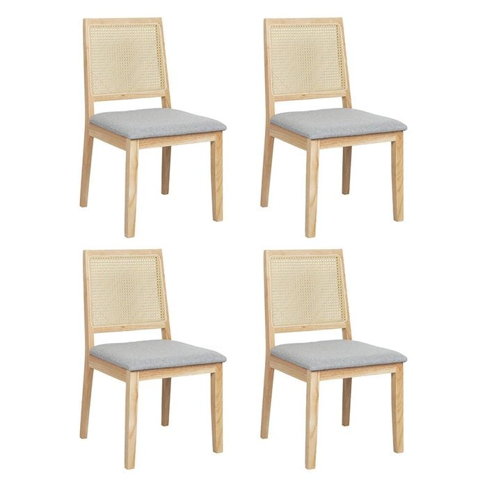 Levede 4Pcs Rattan Back dining Chairs