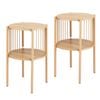 Artiss End Tables 2pcs Coffee Table Round Wood