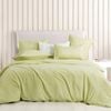CleverPolly Vintage Washed Microfibre Quilt Cover Set - Lemon - Double
