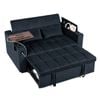 Advwin 3 in 1 Convertible Sofa Bed w/ Swivel Side Table Charging Station Adjustable Backrest & Storage Armrest Black