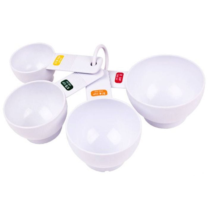 4pc Appetito Plastic Measure Cups Home Kitchen Cooking/Baking Utensils White