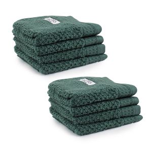 8pc Onkaparinga 30x30cm Cotton Avalon Bathroom Face Washers 550GSM Fir Green