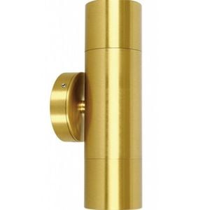 CLA Lighting Exterior Pillar Up/Down Wall Light Solid Polished Brass