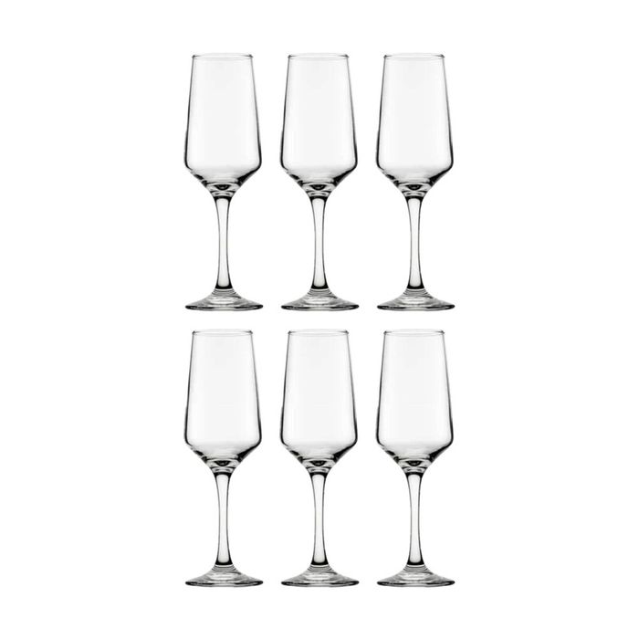 6PK Crown Glassware Summit Champagne Flute 210mL Clear Glass