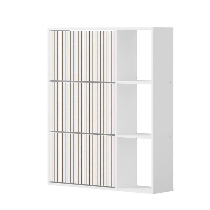 Oikiture Shoe Rack Storage Cabinet with Display Shelves Organiser White