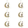 6x LVD Metal Moon w/ Angel Hanger Ornament Christmas Decoration 16x15cm Gold
