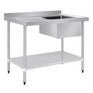 Vogue Single Bowl Sink L/H Drainer - 1200(W) x 900(H) x 700(D)mm