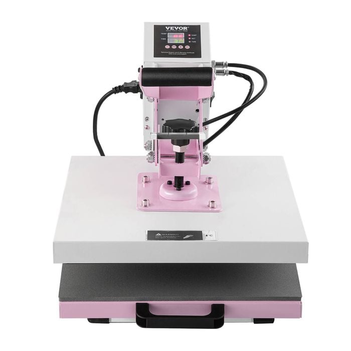 VEVOR Digital Heat Press Machine Pink 2-Layer Insulation Cotton for Home