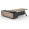 Modern Furniture EASTON Executive Desk with Right Return 220-240cm - Oak&Black