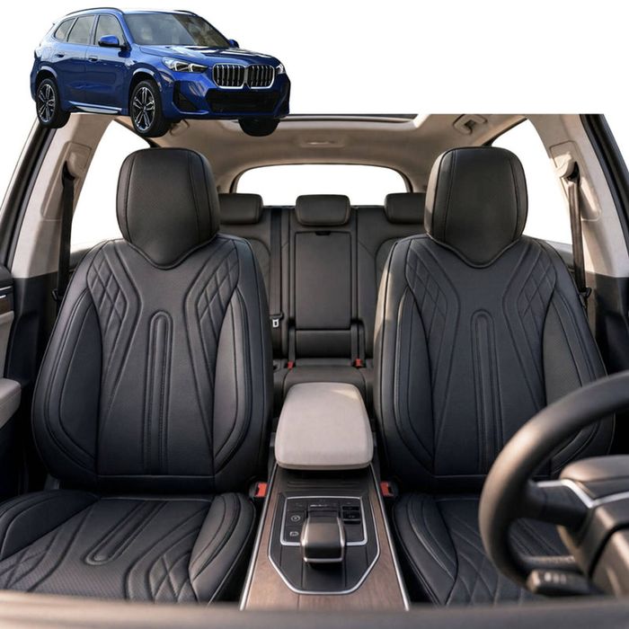 Australian Goose Front Seat Covers for BMW X1 iX1 2023 - Current (U11) - PU Leather, Black (2pc)