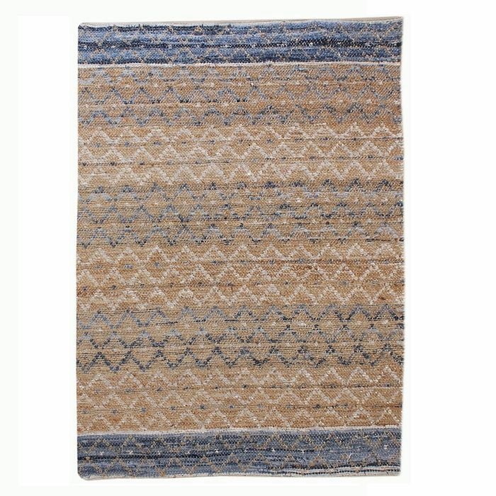 Rug Republic 160 x 230cm Ivana Blue/Natural Hemp/Denim/Leather Rug