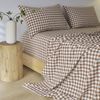 Gioia Casa 100% Yarn-Dyed Vintage Washed Cotton Sheet Set (Brown, Double)