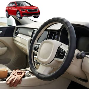 Australian Goose Steering Wheel Cover for Skoda Kamiq 2019 - Current (NW) Circle Black