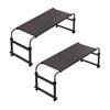 Soga 2x 140x45cm Black Cross Bed Movable Desk Table Adjustable Height Length