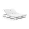 Santorini Aluminium Double Sun Lounge White & Sunbrella Canvas Cushions
