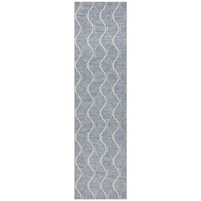 The Rug Connection Deck 5501 Blue 400x80cm - Large Runner Pet Friendly Outdoor Rug