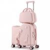 Advwin Kids Ride On Suitcase Set Dinosaur Luggage Set 20 Inch Hard Shell Luggage with 12" Travel Bag Pink