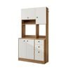 Costway 3-door Storage Cabinet Kitchen Pantry W/3 Drawers & 2 Adjustable Shelve White