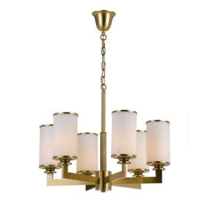 Telbix Ahern Modern Pendant Hanging Lamp Light Solid Brass Glass Brass Opal Brushed