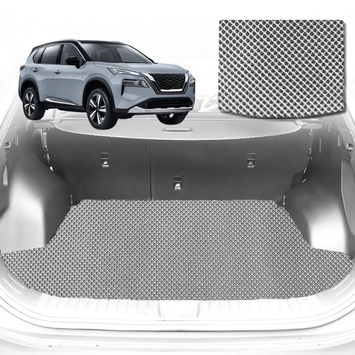 6D Diamond Car Boot Mat for Nissan X-TRAIL (T32) 2014-2022-Cargo Mat-Grey-Outback GT