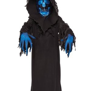 Grim Reaper Boys Blue Skull Phantom Halloween Costume - 6-8
