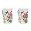 2PK Urban Ceramic Botanicals Pitcher Beverage Serving Jug 15x16cm Green