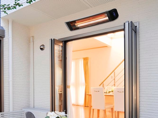 Smart 2400 Watt Infrared Heater on a wall