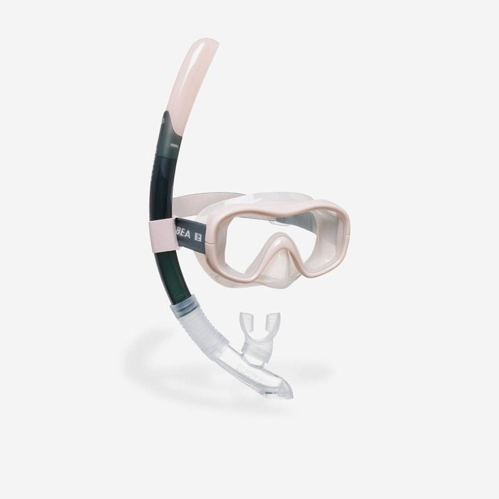 Decathlon - Adult Diving Snorkelling Kit - Mask And Snorkel 100 Pink Grey - Eu L